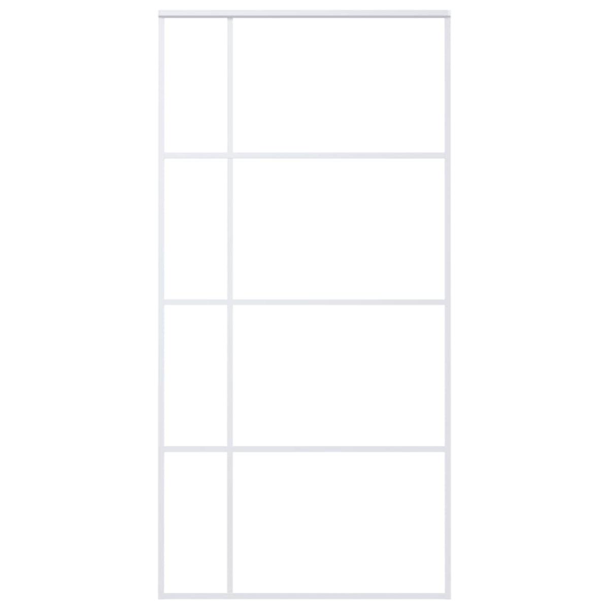 Puerta corredera ESG vidrio y aluminio blanca 102,5x205 cm