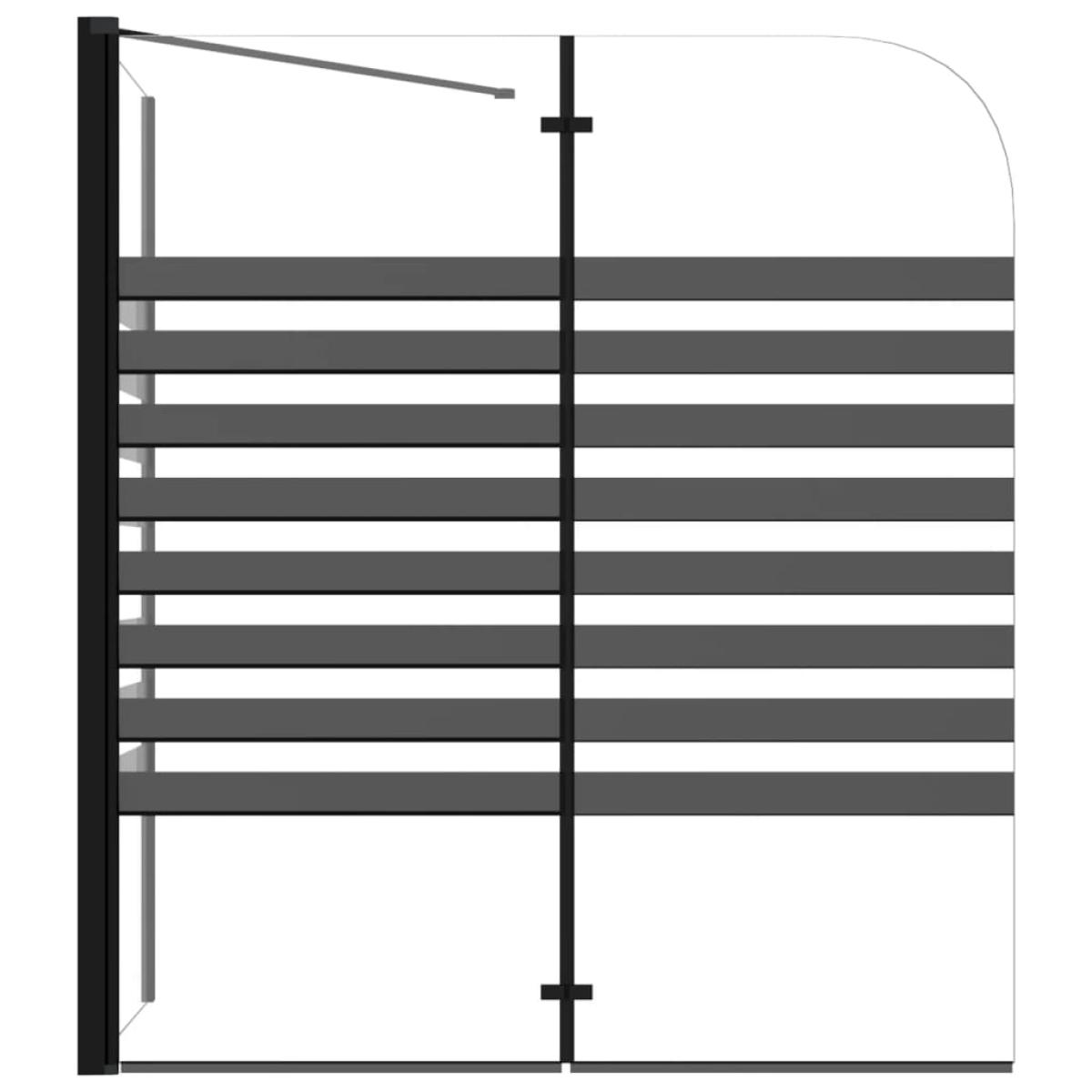 Mampara de baño a rayas vidrio templado 120x68x130 cm