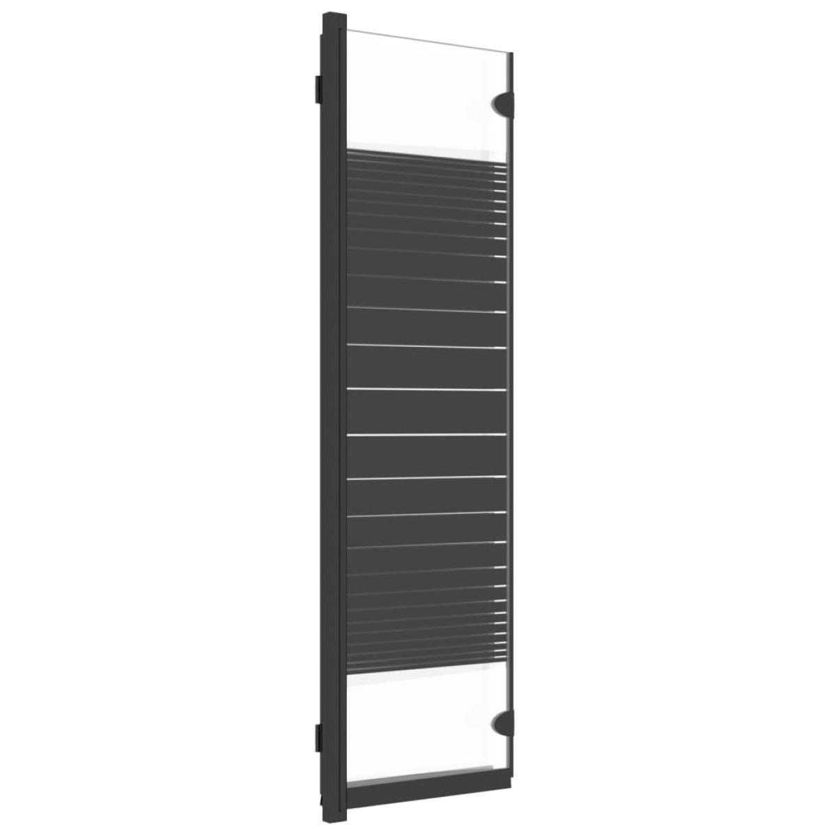 Mampara de ducha plegable de 3 paneles ESG negro 130x130 cm