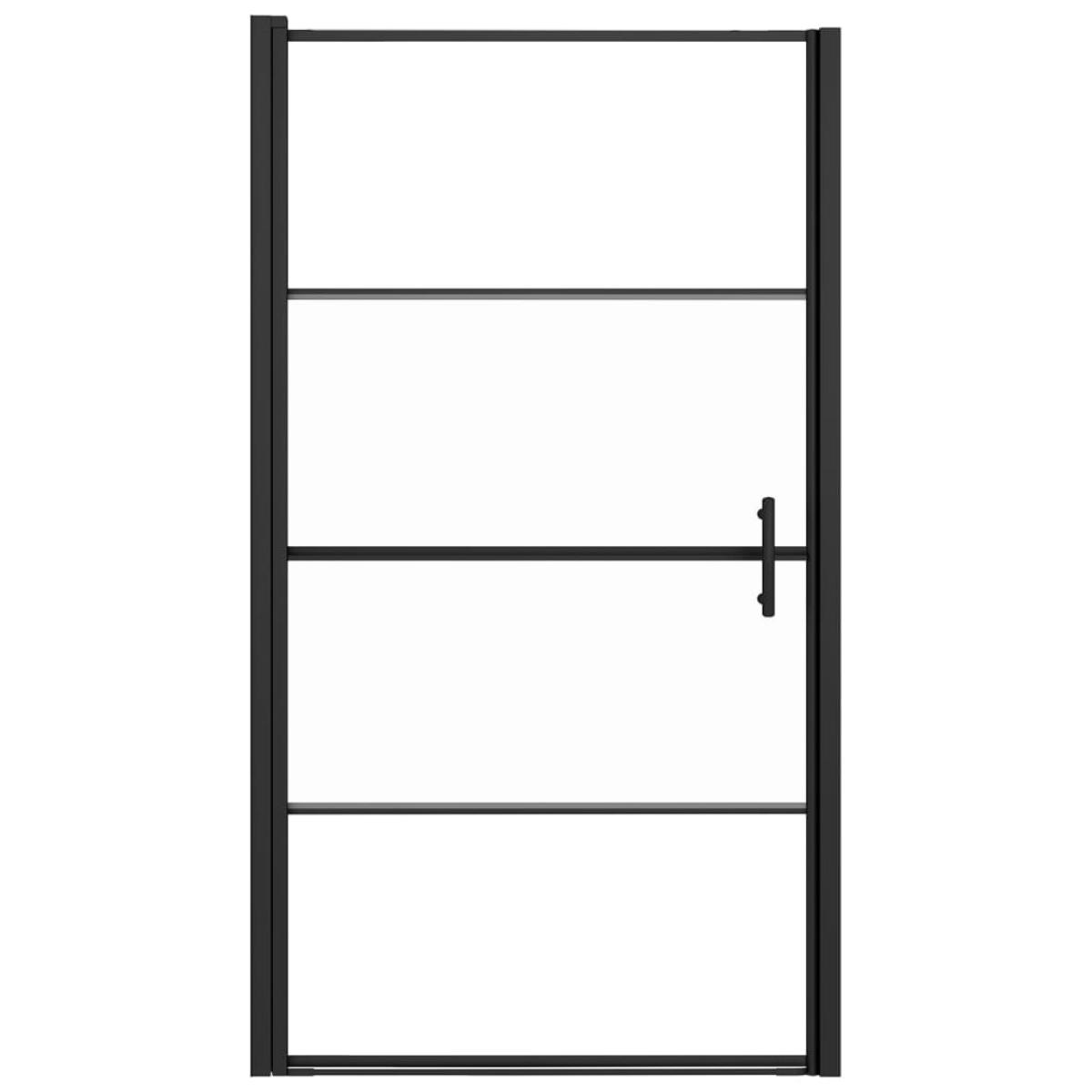 Puerta de ducha vidrio semiesmerilado negro 100x178 cm