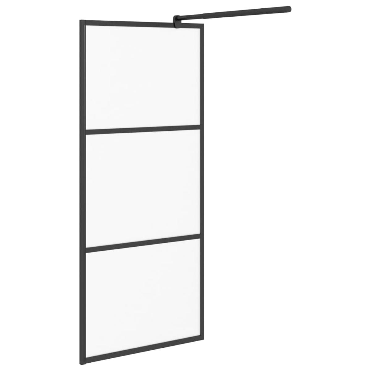Mampara de ducha accesible vidrio ESG esmerilado negro 90x195cm