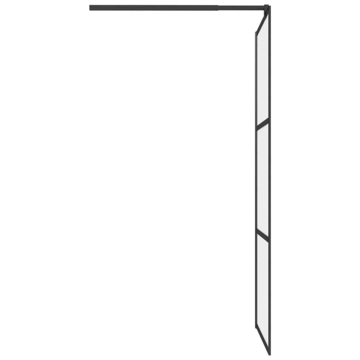 Mampara de ducha accesible vidrio ESG esmerilado negro 90x195cm