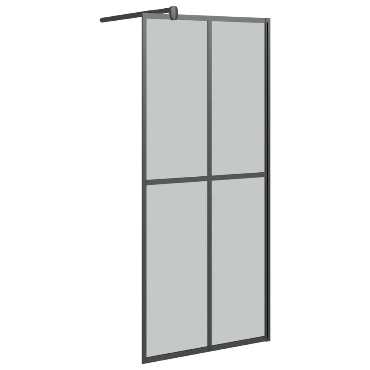 Mampara de ducha accesible vidrio templado oscuro 90x195 cm