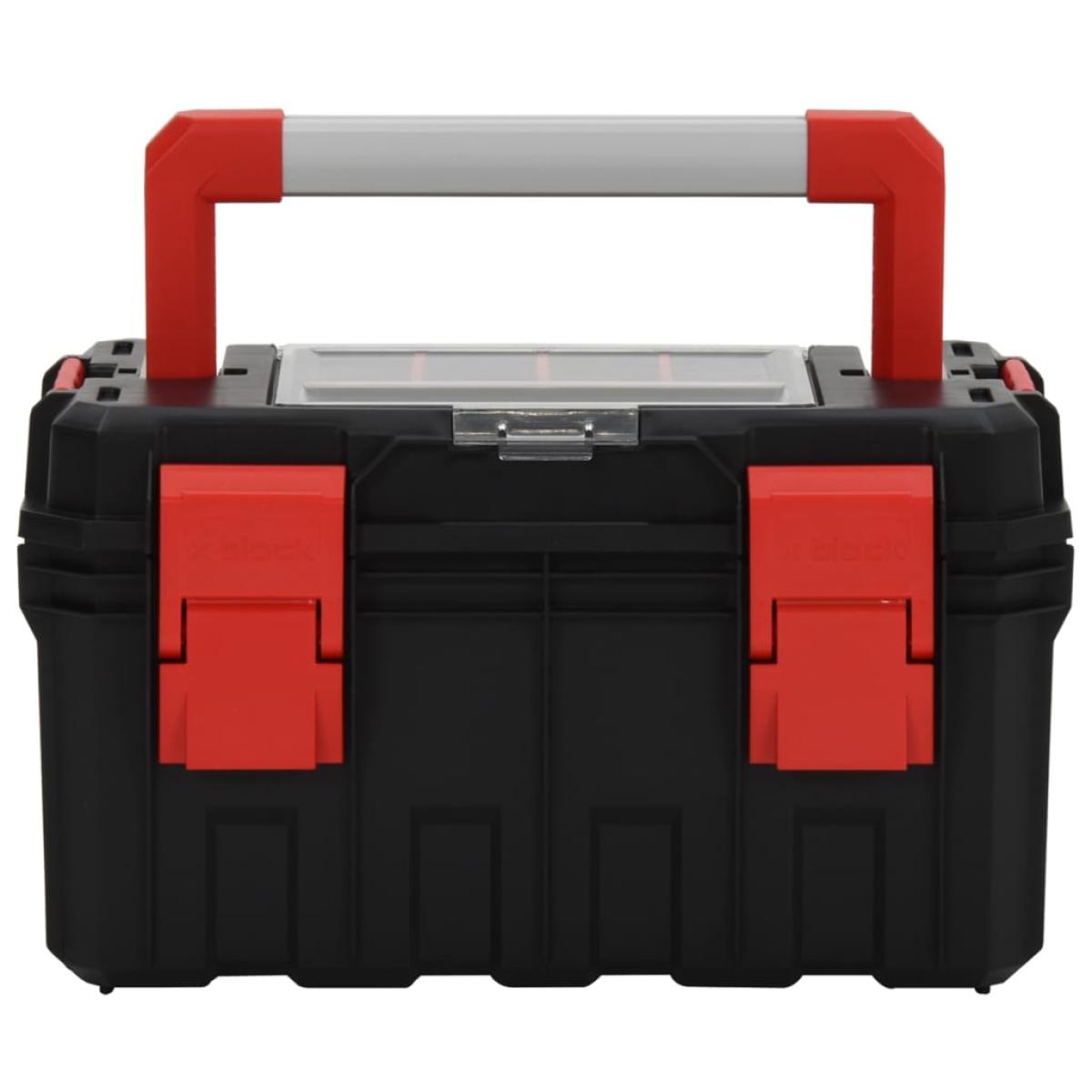 Caja de herramientas negra y roja 45x28x26,5 cm