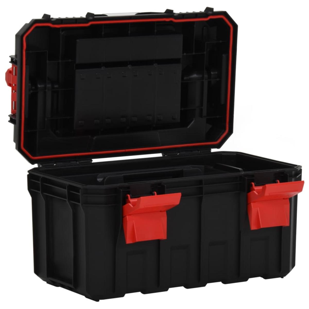 Caja de herramientas negra y roja 45x28x26,5 cm