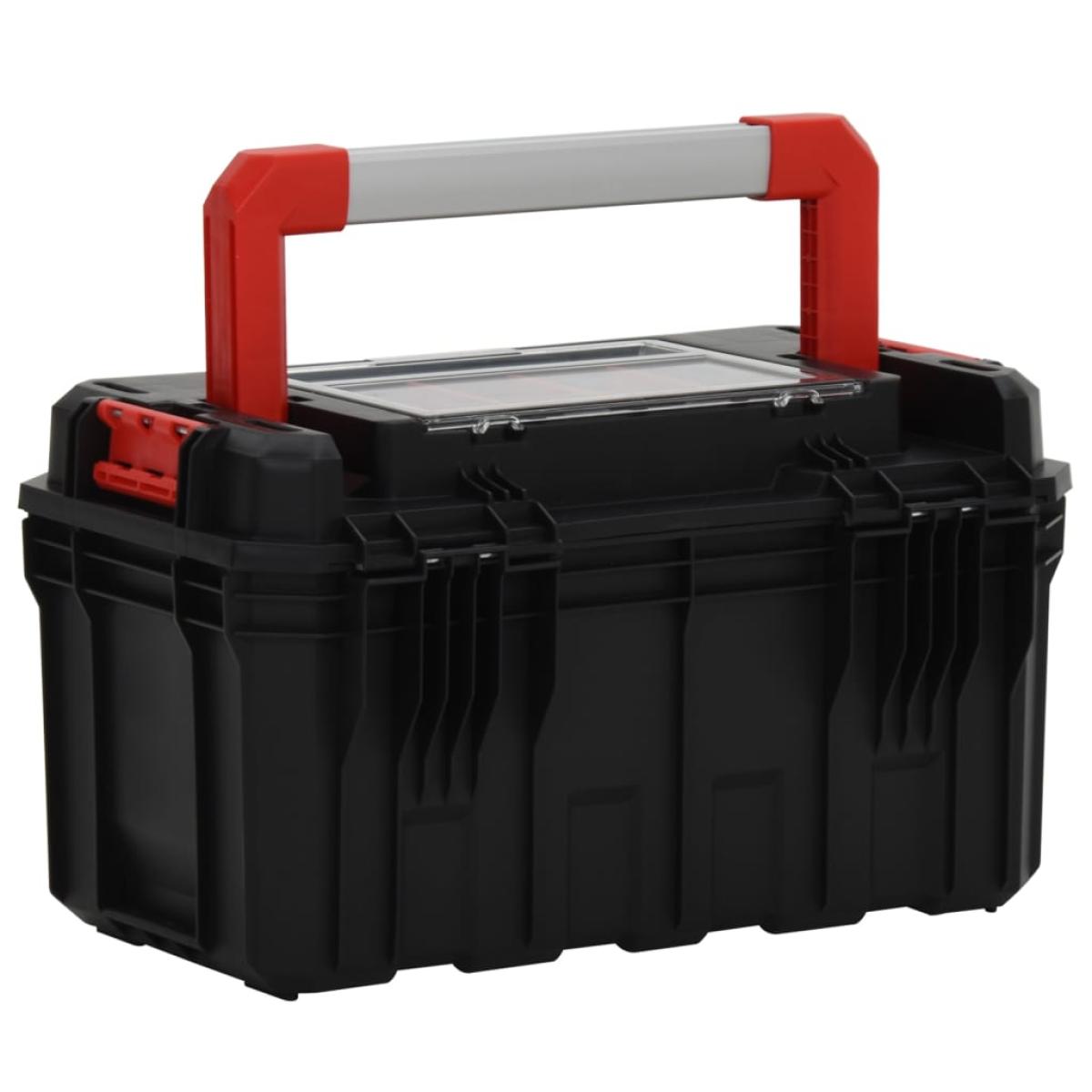 Caja de herramientas negra y roja 45x28x26,5 cm