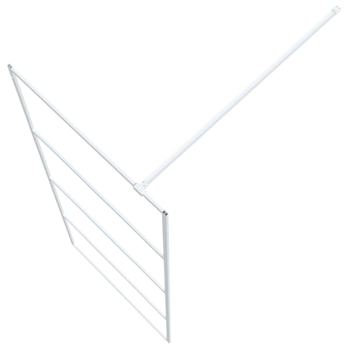 Mampara de ducha vidrio ESG transparente blanco 80x195 cm