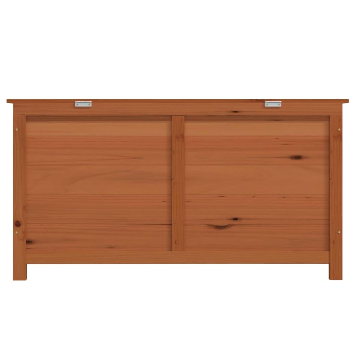 Baúl para cojines madera de abeto maciza marrón 100x50x56 cm
