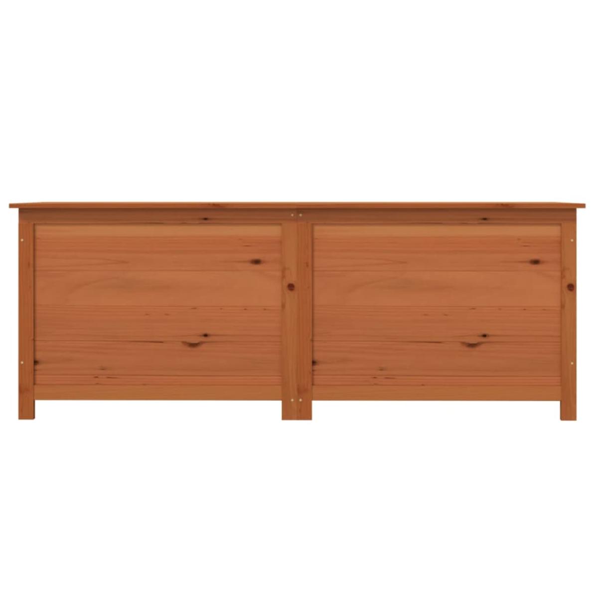 Baúl para cojines madera de abeto maciza marrón 150x50x56 cm
