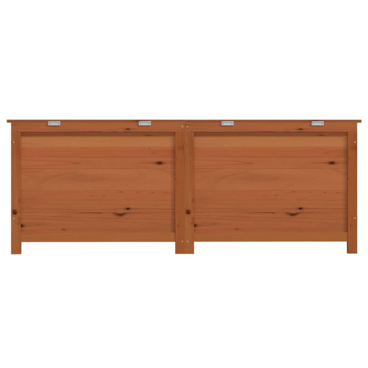 Baúl para cojines madera de abeto maciza marrón 150x50x56 cm