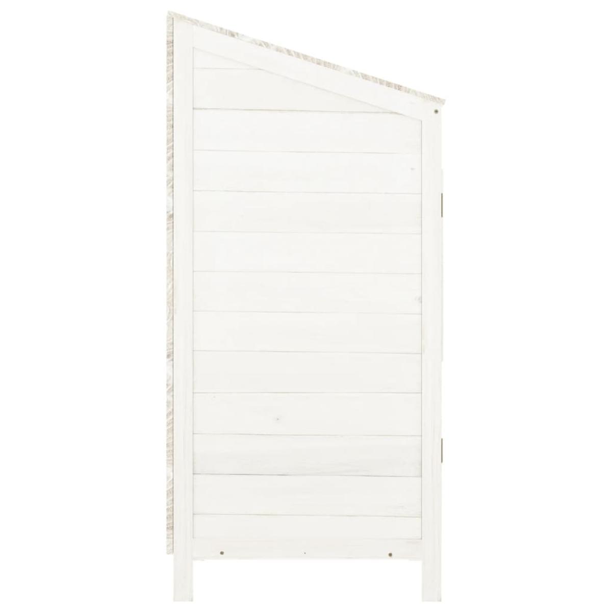 Cobertizo de jardín madera de abeto maciza blanco 55x52x112 cm