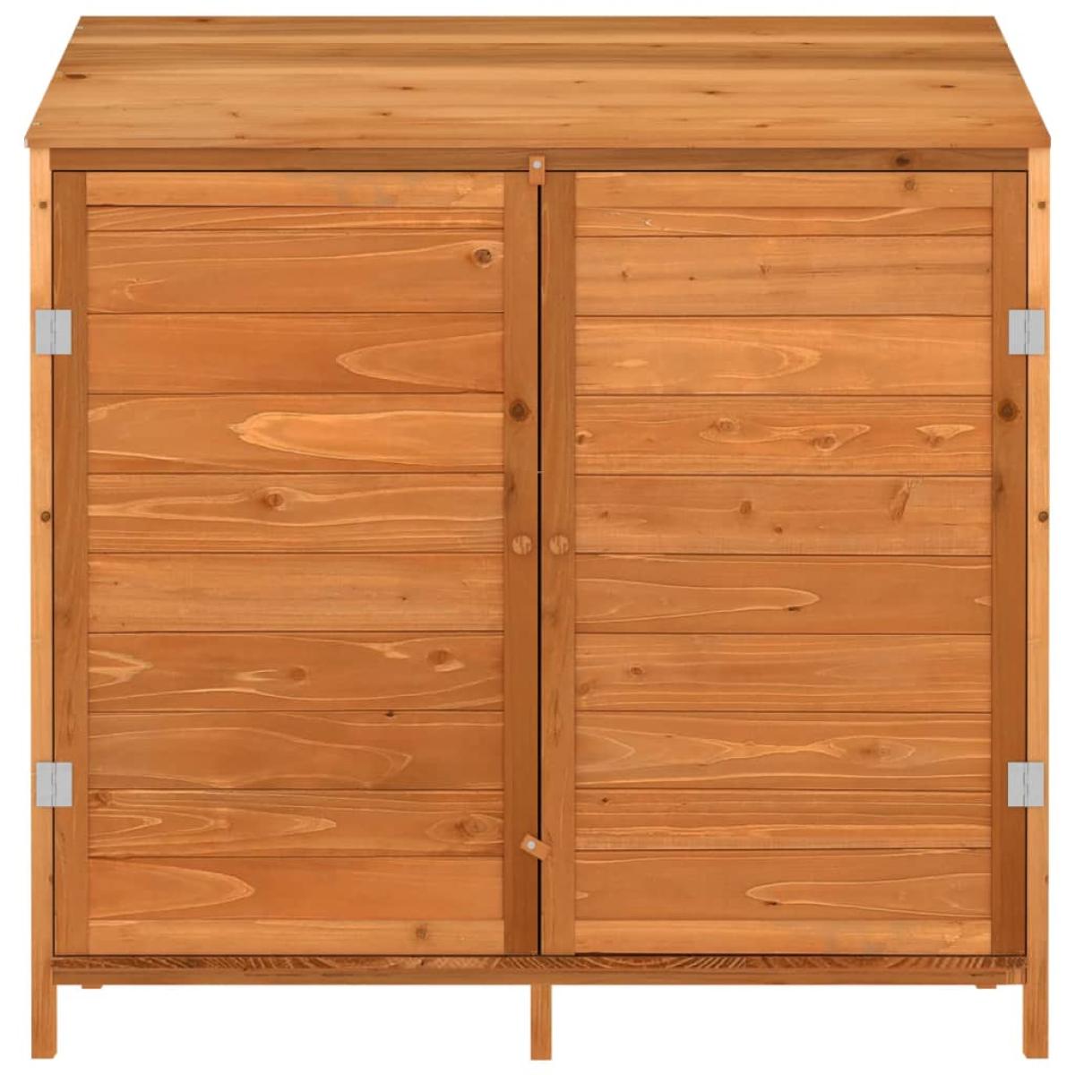Cobertizo de jardín madera de abeto maciza marrón 102x52x112 cm