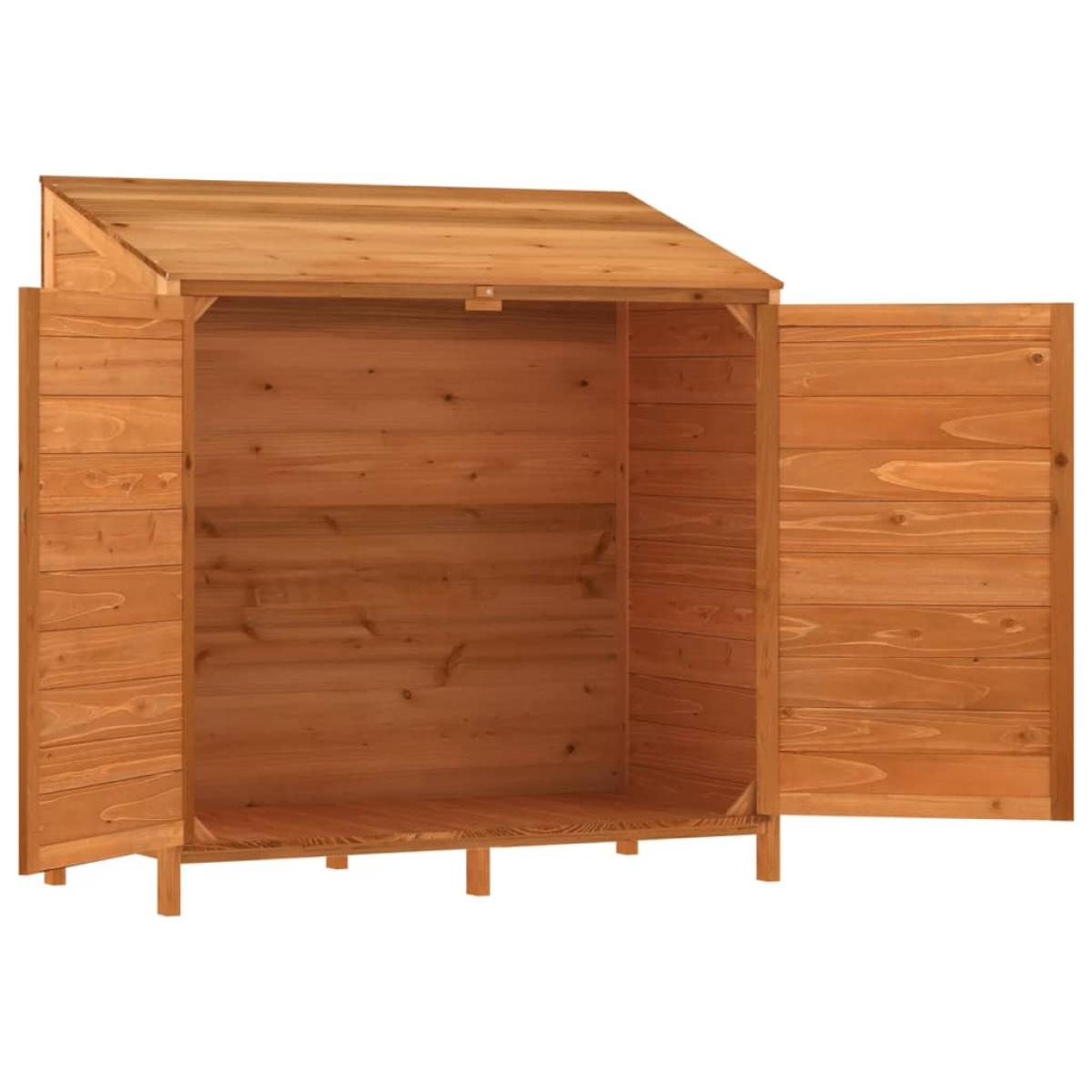 Cobertizo de jardín madera de abeto maciza marrón 102x52x112 cm