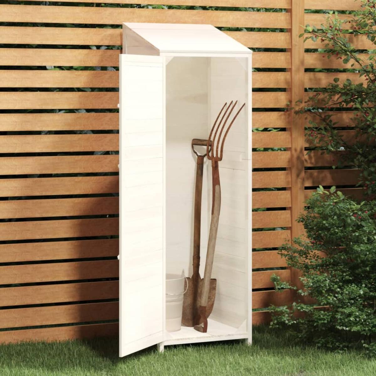 Cobertizo de jardín madera maciza de abeto blanco 55x52x174,5cm