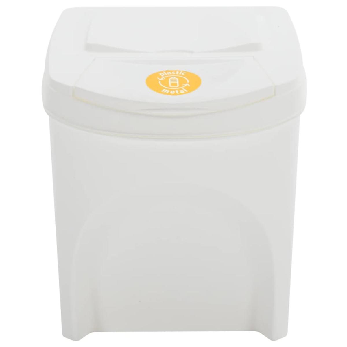 Cubos de basura apilables 3 uds polipropileno blanco 75 L