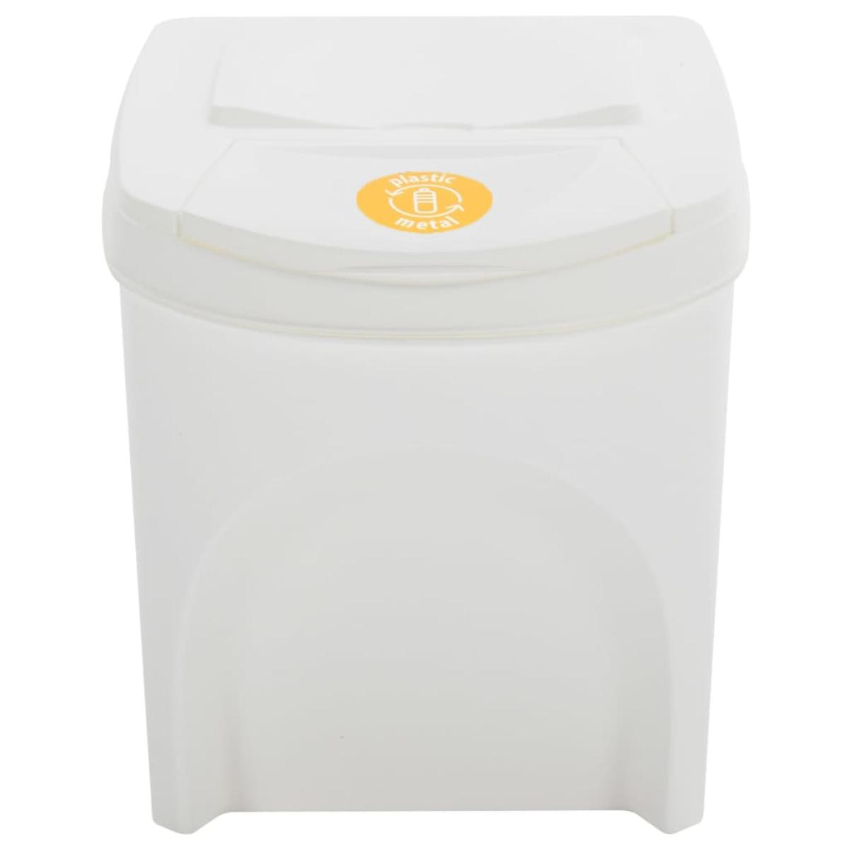 Cubos de basura apilables 4 uds polipropileno blanco 100 L