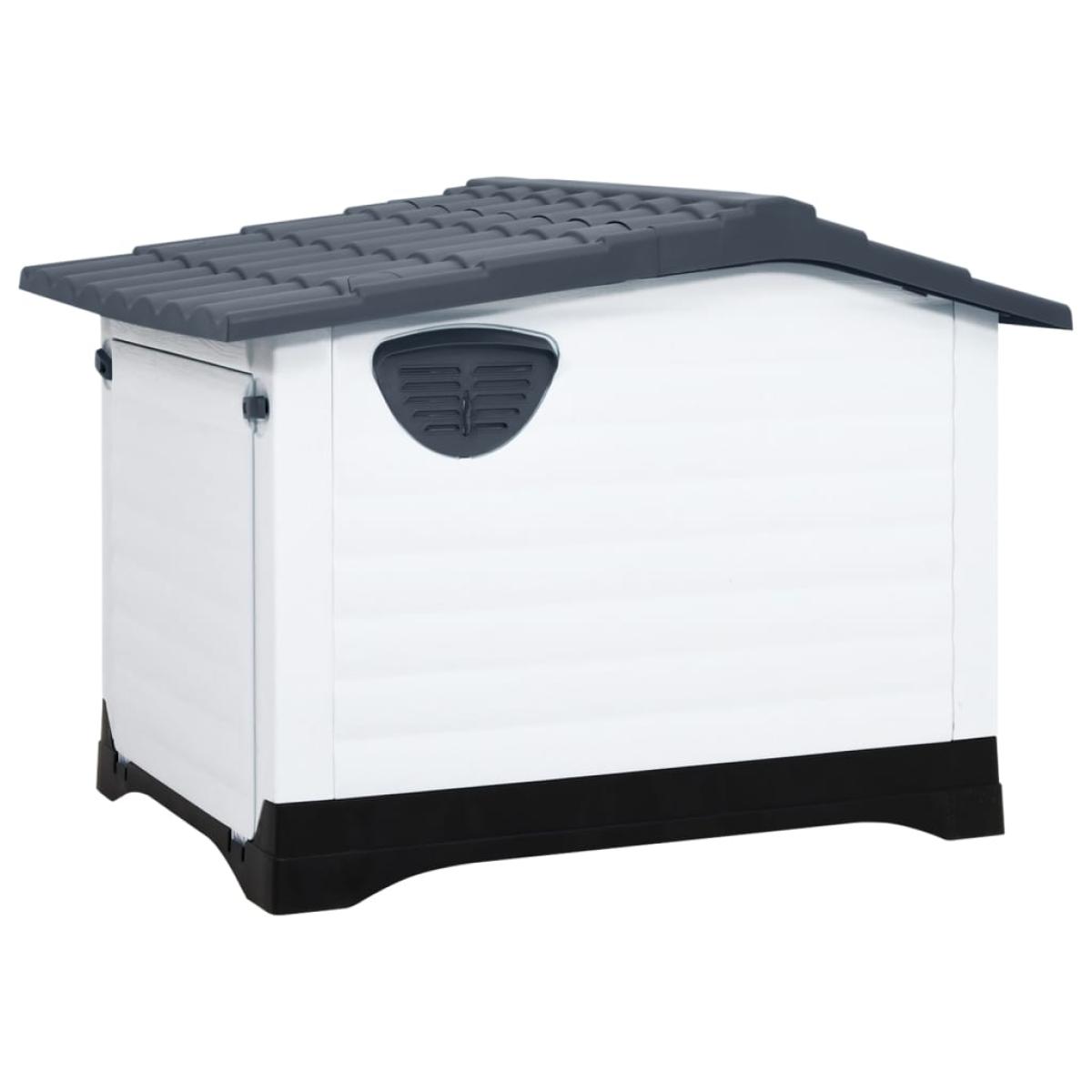 Caseta para perros polipropileno gris 90,5x68x66 cm