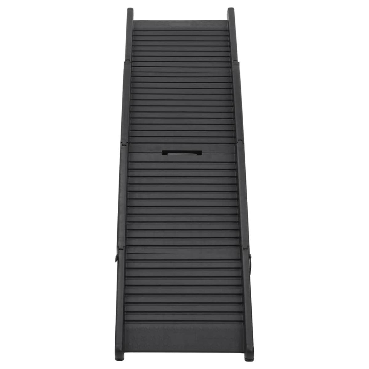 Rampa plegable para perros plástico negro 153x40x12,5 cm