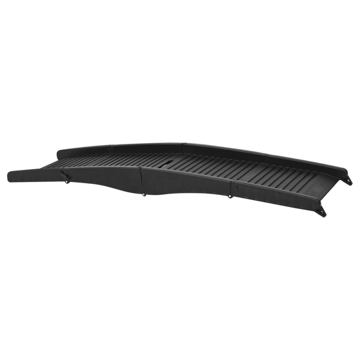 Rampa plegable para perros plástico negro 153x40x12,5 cm