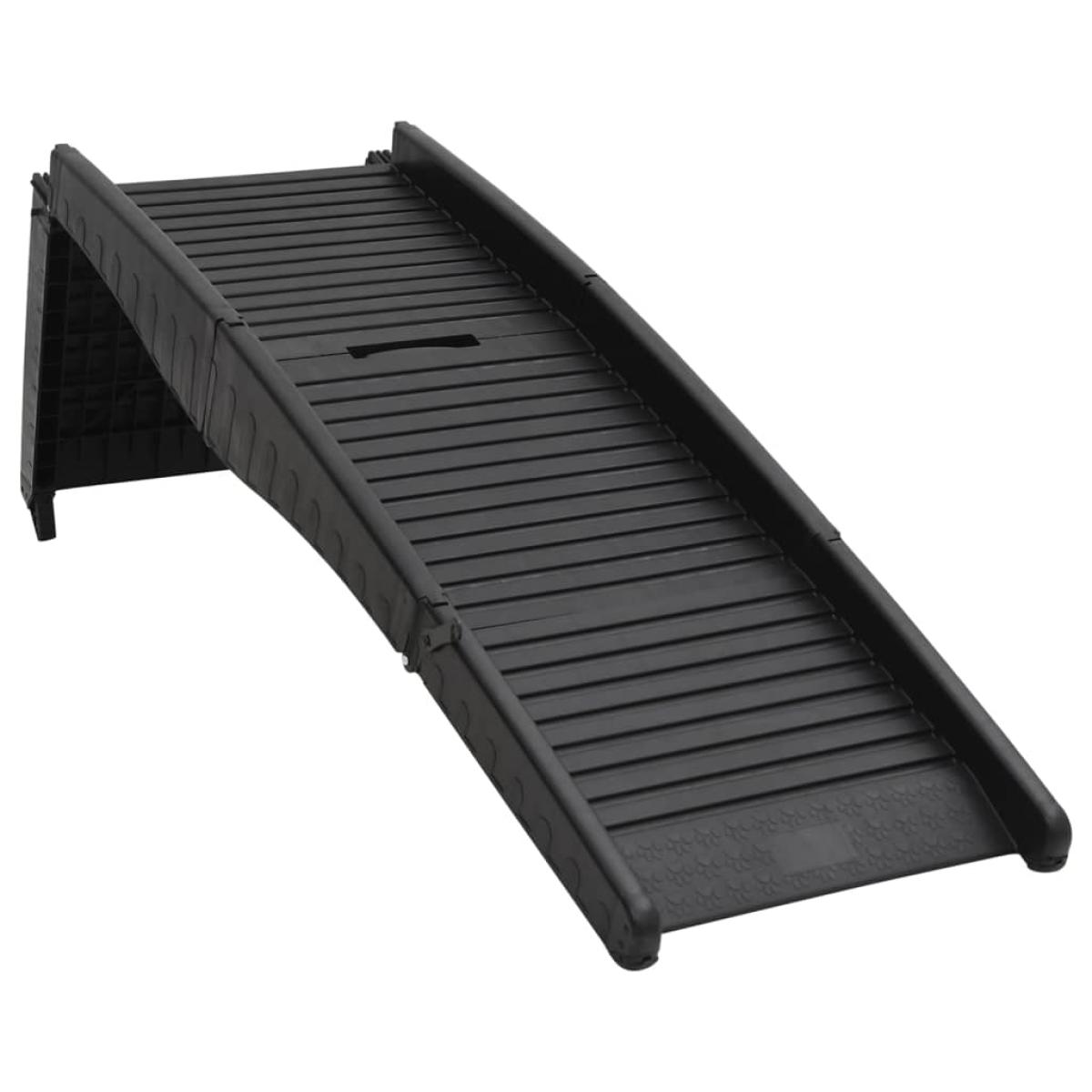 Rampa plegable para perros plástico negro 153x40x12,5 cm