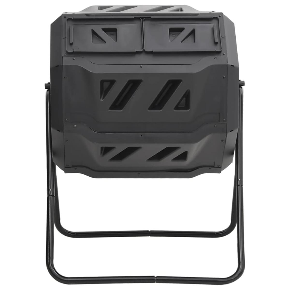 Contenedor de compostaje de jardín negro 73x64x95 cm 160 L
