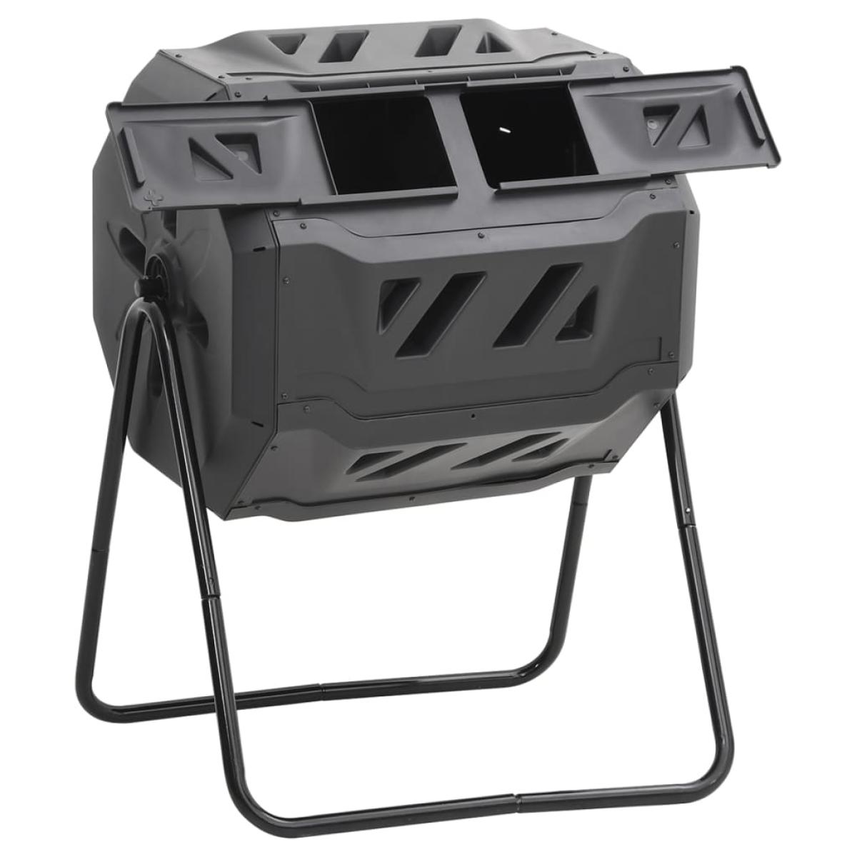 Contenedor de compostaje de jardín negro 73x64x95 cm 160 L