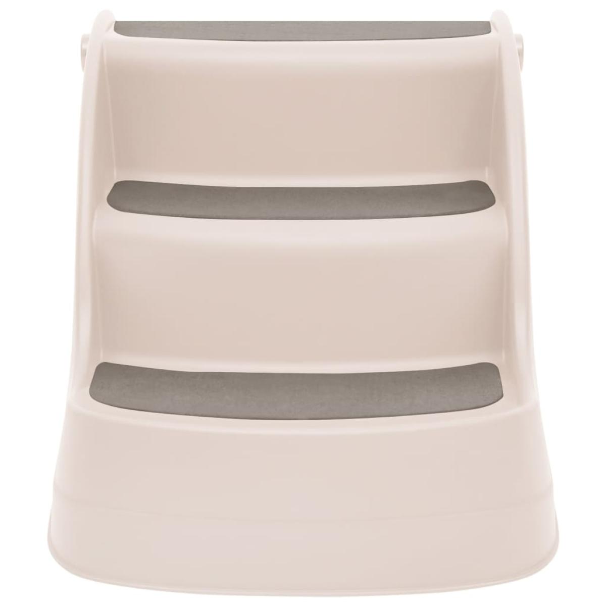 Escalera perros plegable 3 peldaños plástico crema 50x38x38cm