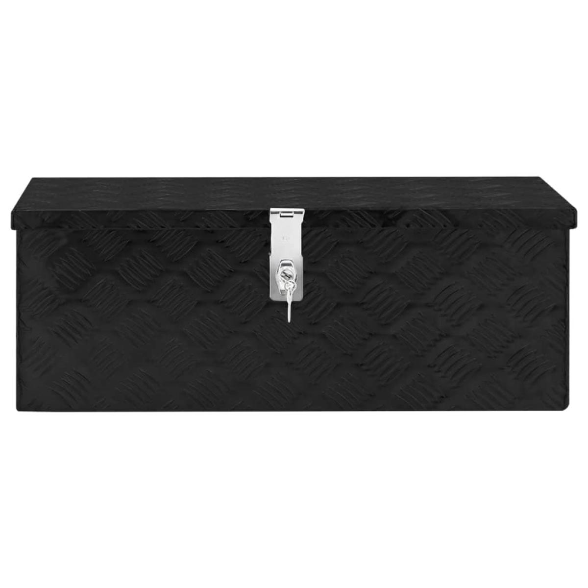 Caja de almacenaje de aluminio negro 70x31x27 cm