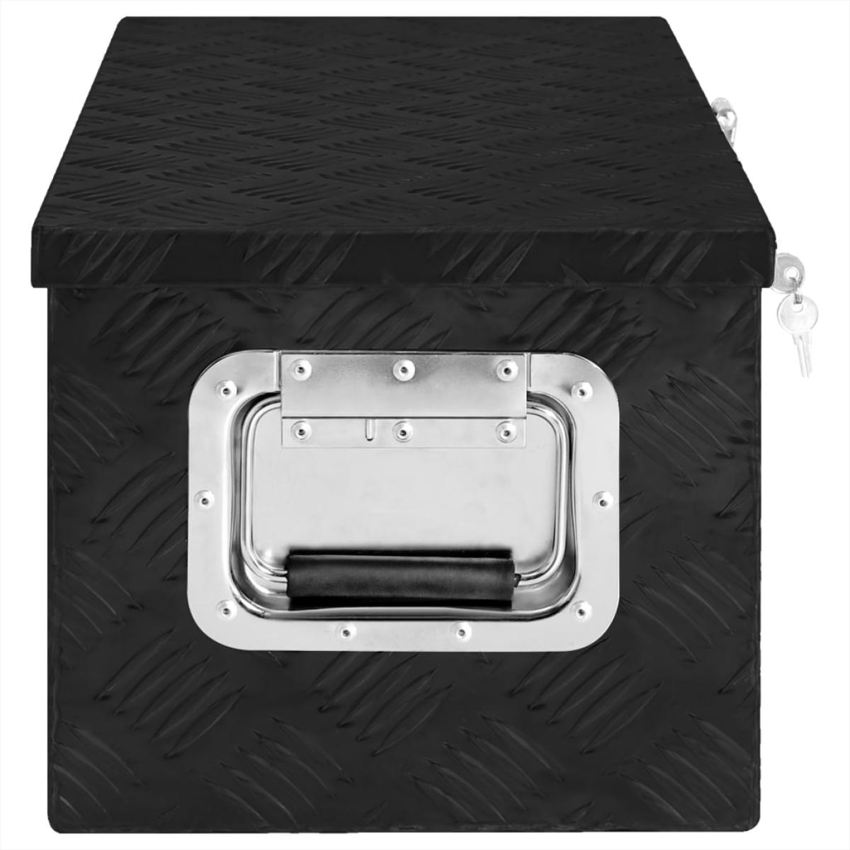 Caja de almacenaje de aluminio negro 70x31x27 cm