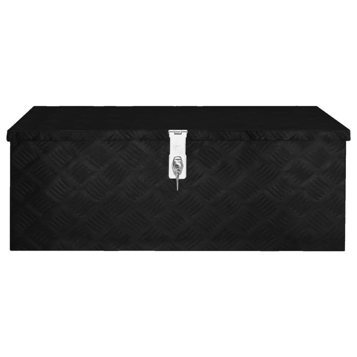 Caja de almacenaje de aluminio negro 80x39x30 cm