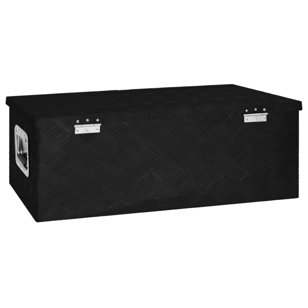 Caja de almacenaje de aluminio negro 80x39x30 cm