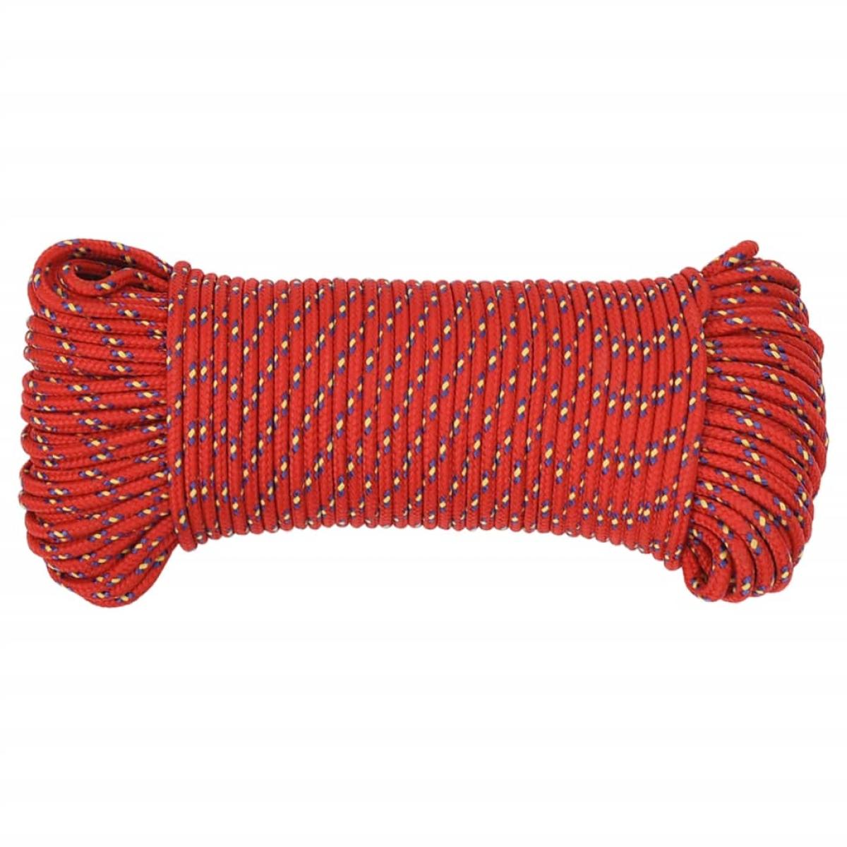 Cuerda de barco polipropileno rojo 4 mm 25 m