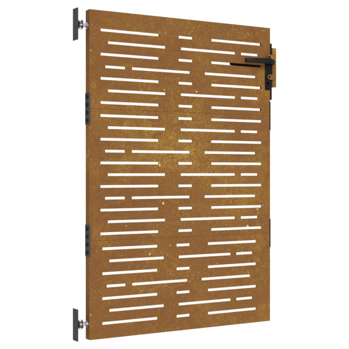 Puerta de jardín acero corten diseño cuadrado 85x125 cm