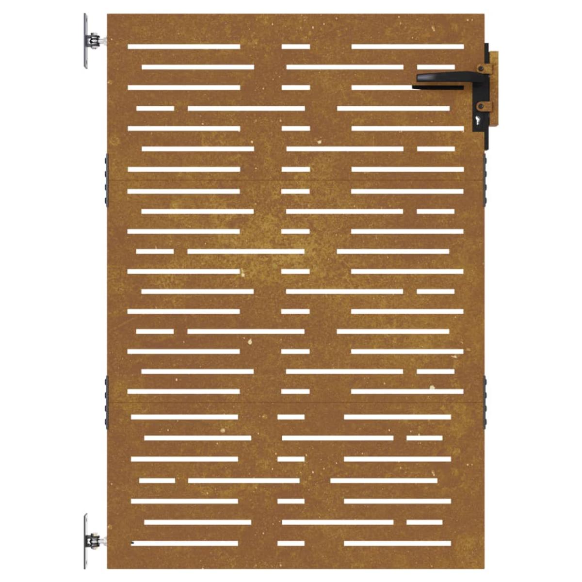 Puerta de jardín acero corten diseño cuadrado 85x125 cm