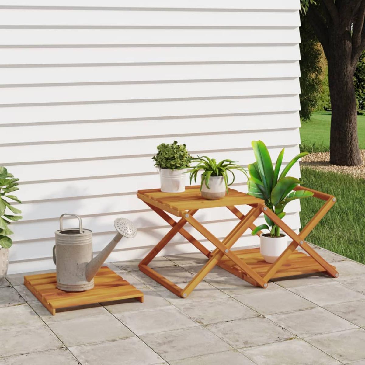 Estantería plegable 3 alturas madera acacia marrón 43x31x63 cm