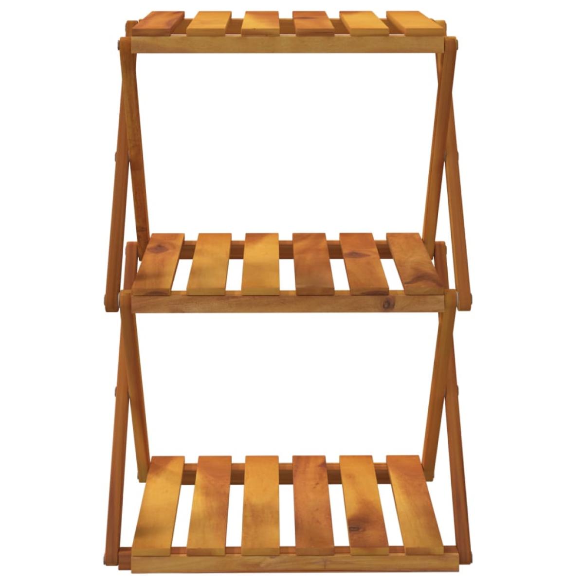 Estantería plegable 3 alturas madera acacia marrón 43x31x63 cm