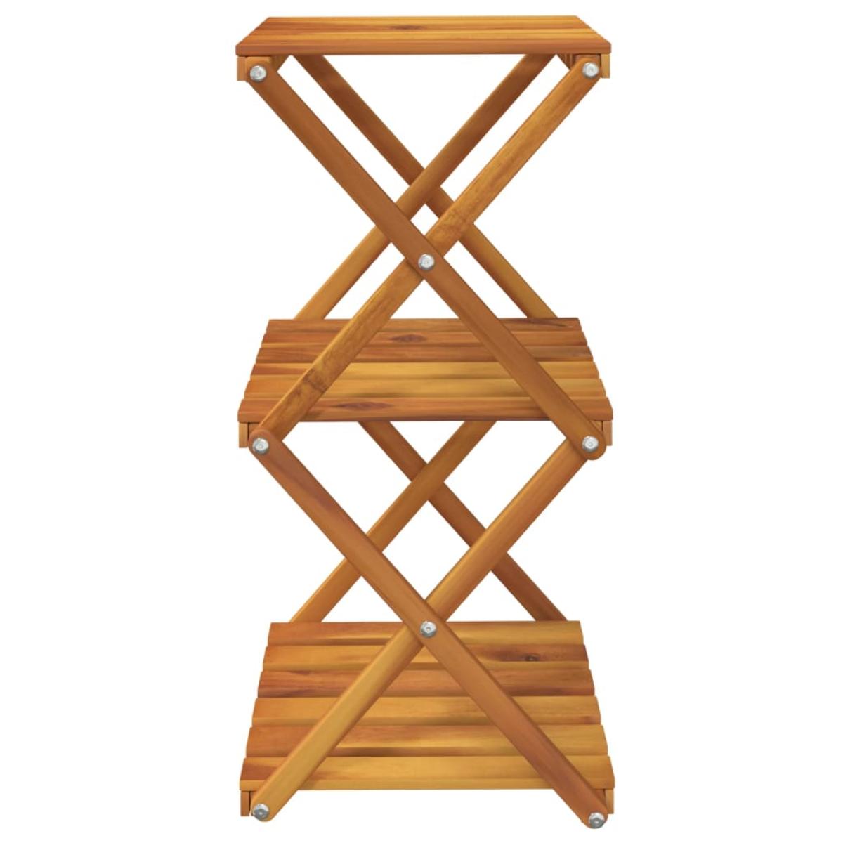 Estantería plegable 3 alturas madera acacia marrón 43x31x63 cm