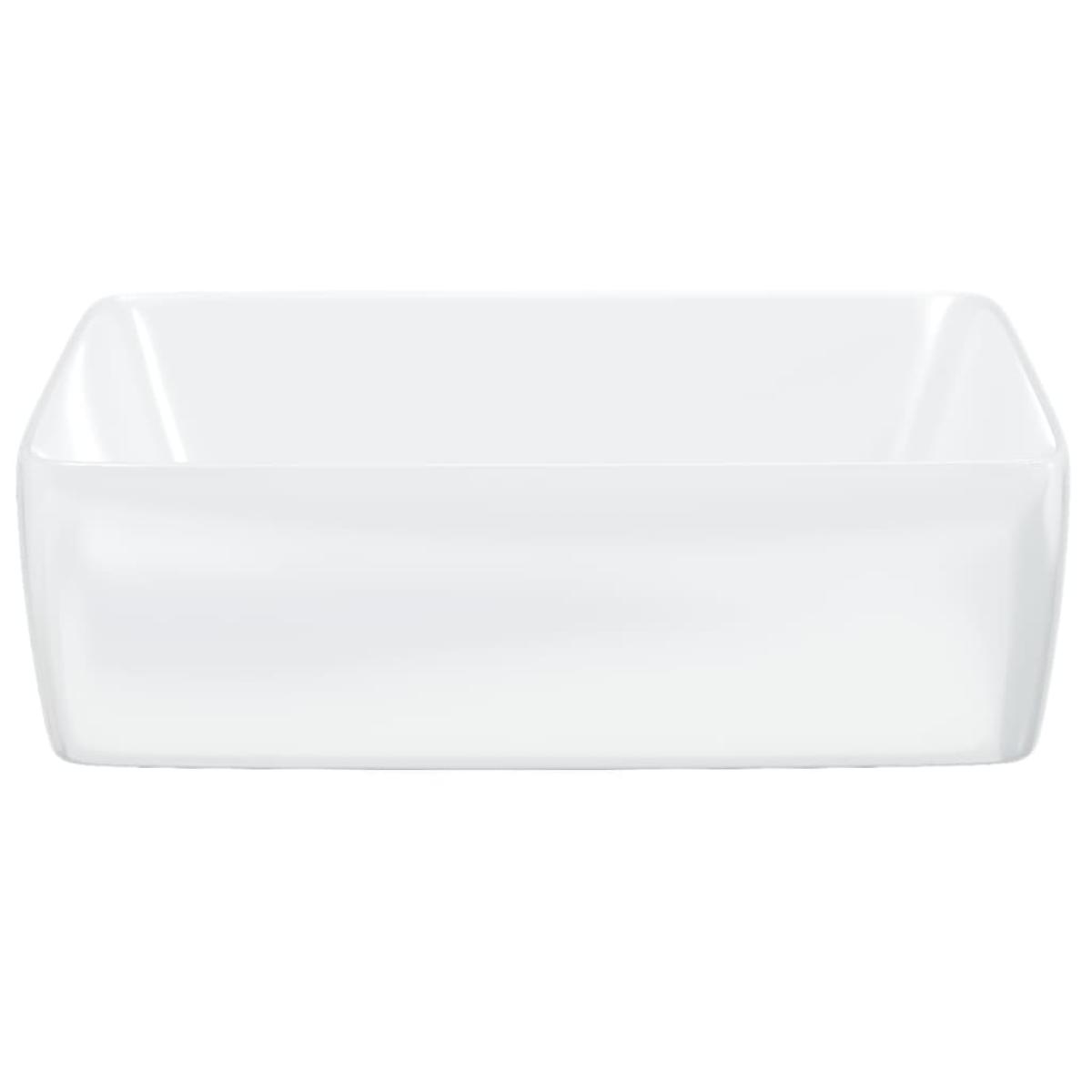 Lavabo rectangular de cerámica blanco 48x37x13 cm