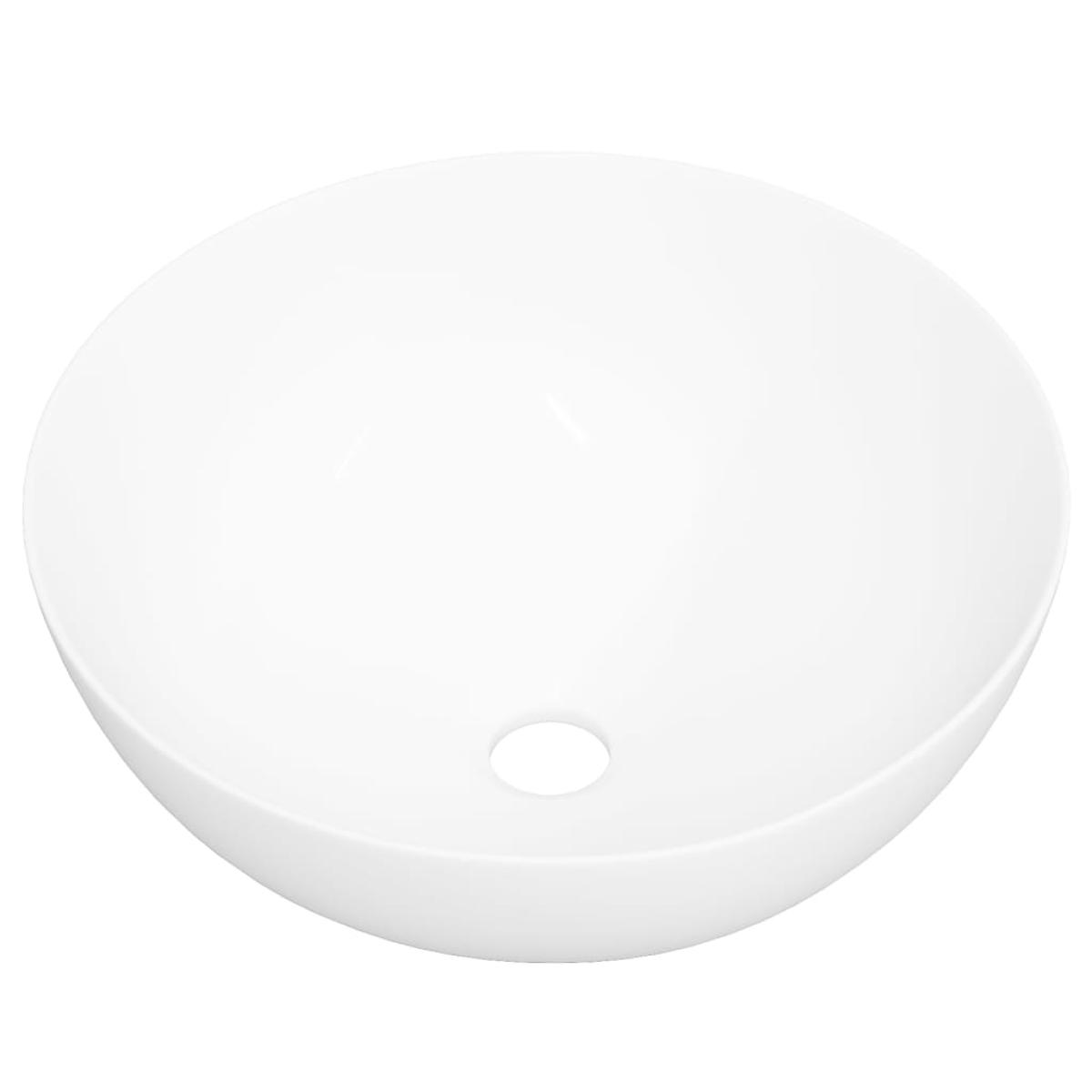 Lavabo redondo de cerámica blanco 36x15 cm