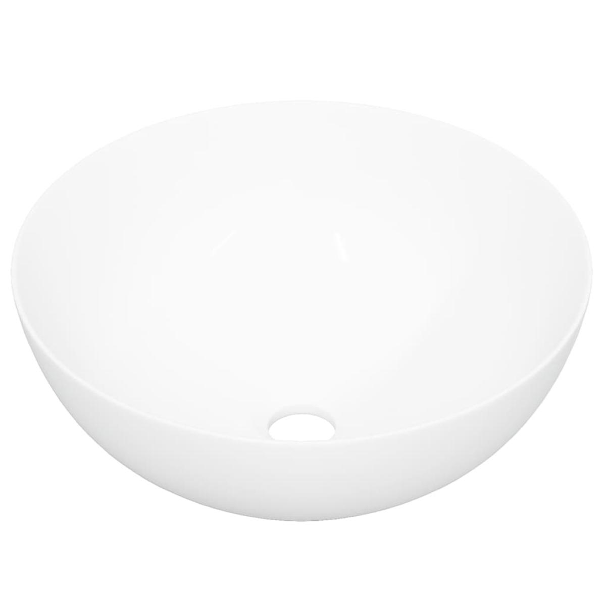 Lavabo redondo de cerámica blanco 36x15 cm