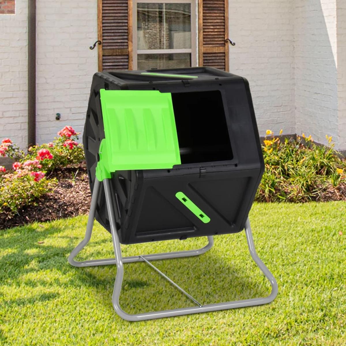 Compostador giratorio polipropileno 60x58x74 cm 105 L