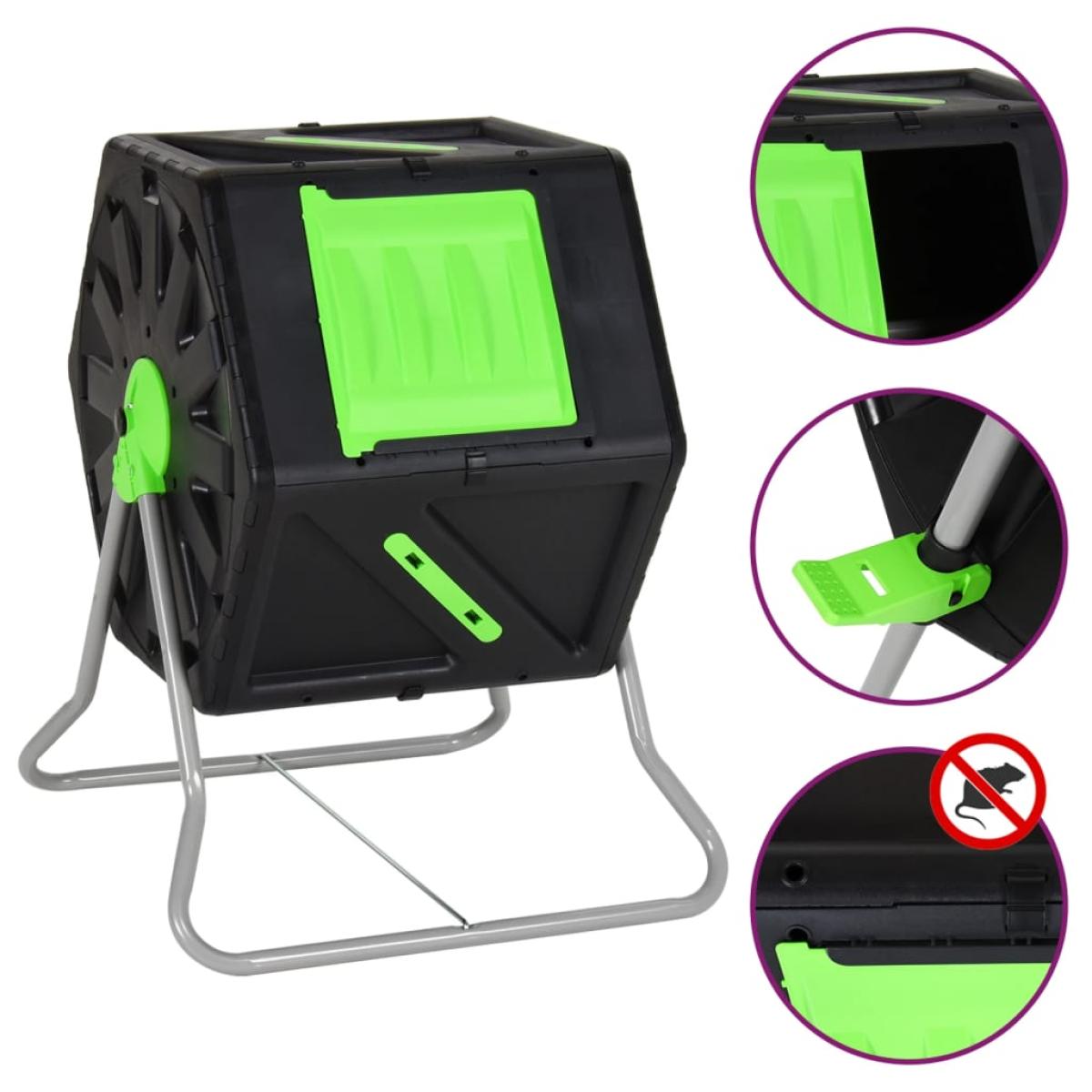Compostador giratorio polipropileno 60x58x74 cm 105 L