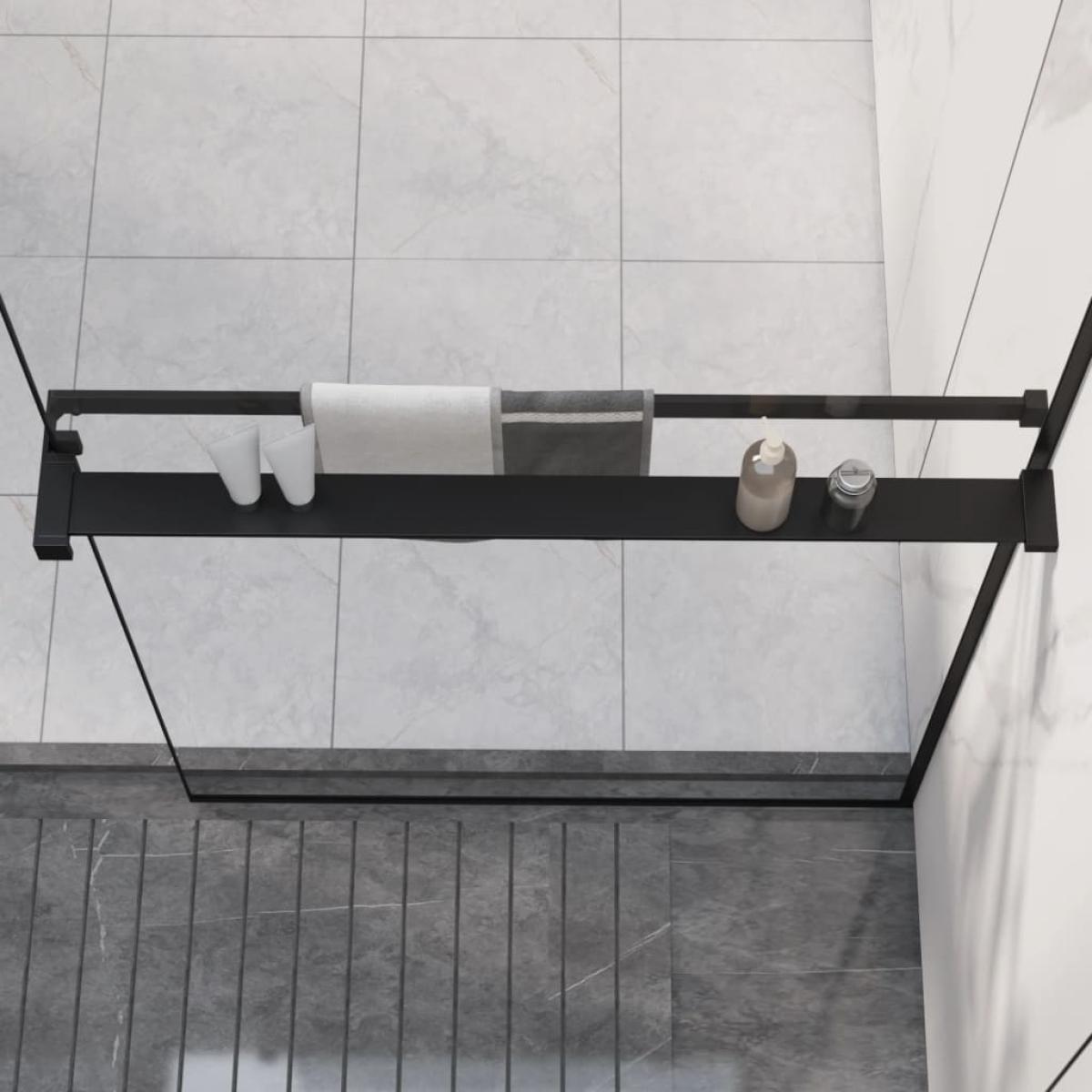 Estante para pared de ducha aluminio negro 80 cm
