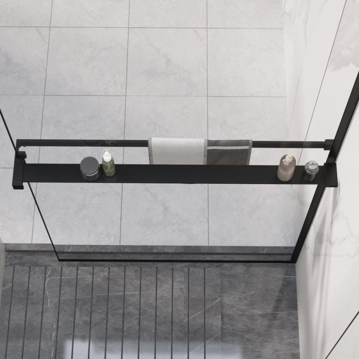 Estante para pared de ducha aluminio negro 90 cm