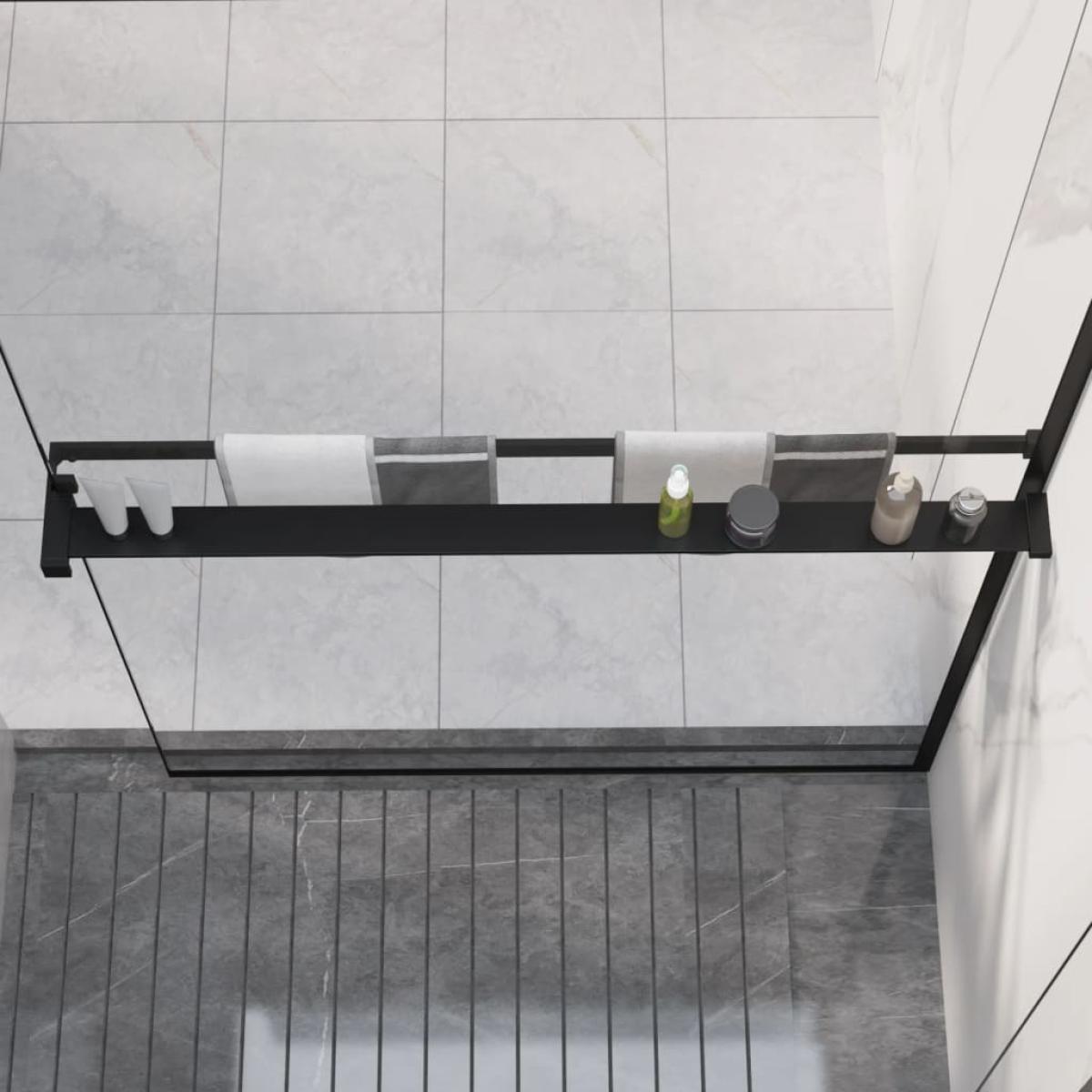 Estante de pared de ducha aluminio negro 100 cm