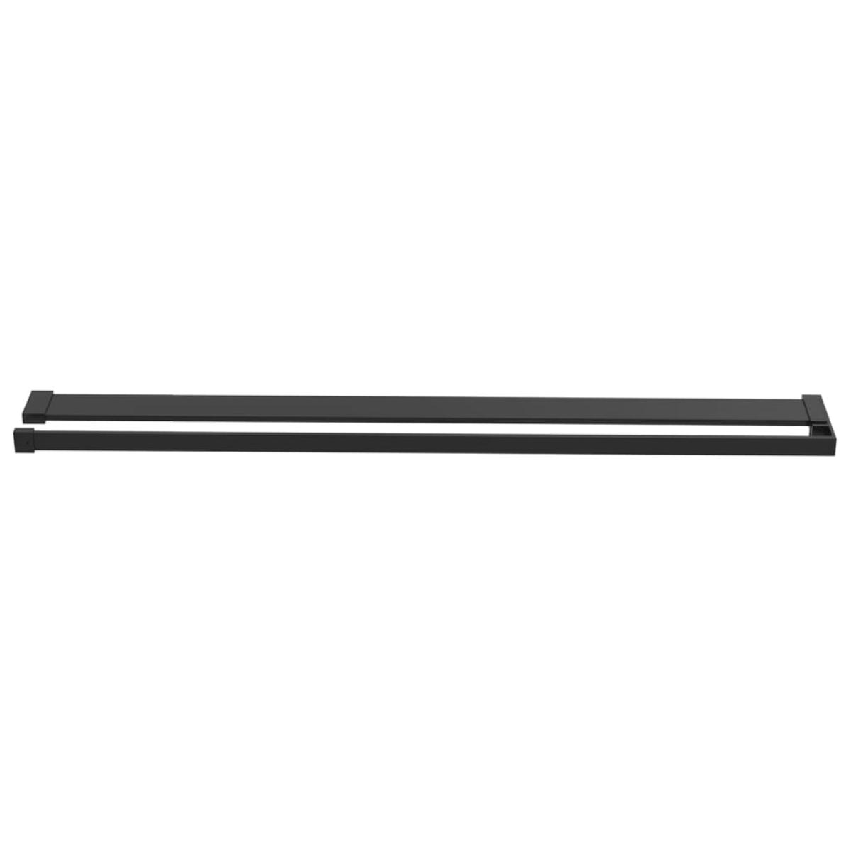 Estante para pared de ducha aluminio negro 115 cm