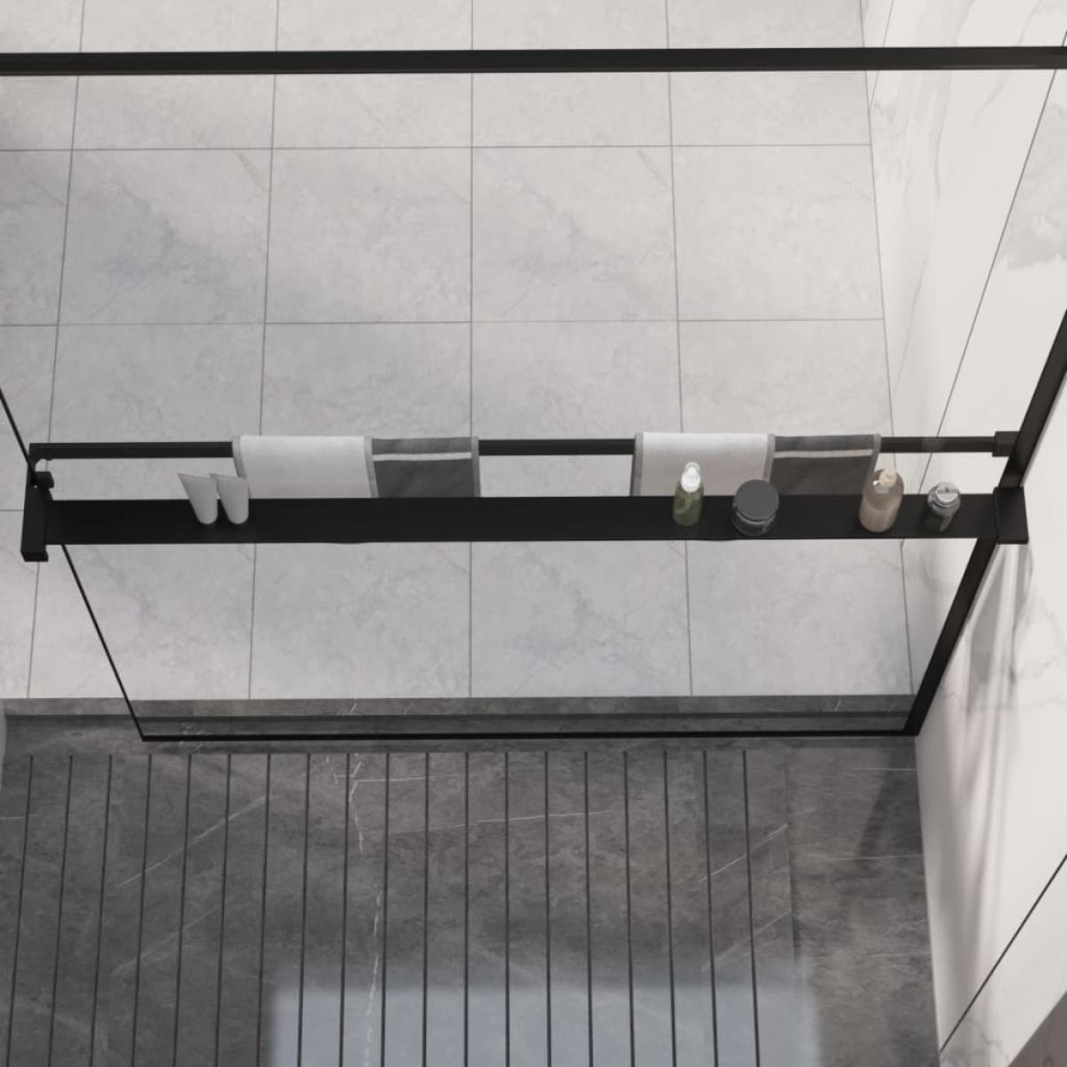Estante para pared de ducha aluminio negro 118 cm