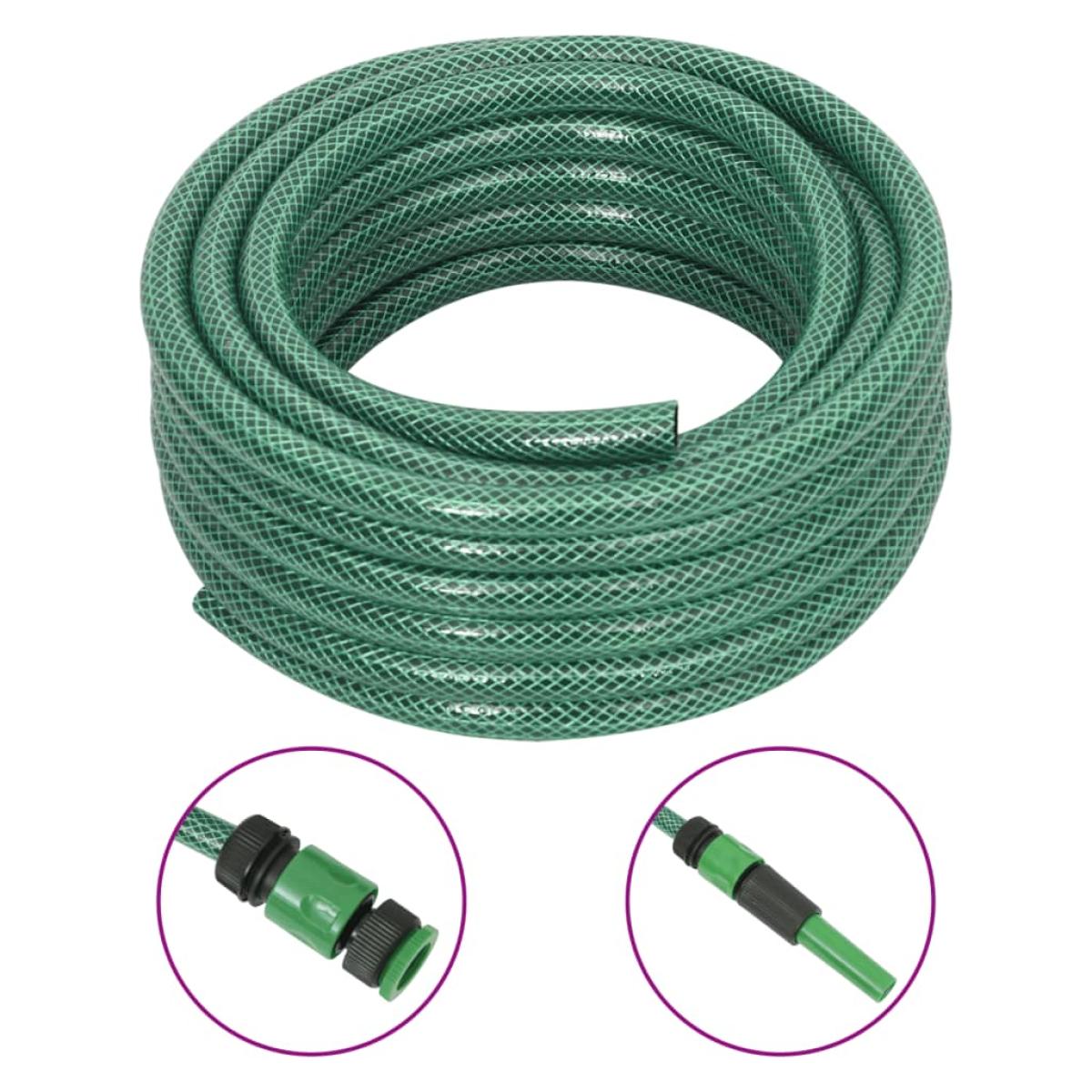 Manguera de jardín con juego de accesorios PVC verde 10 m