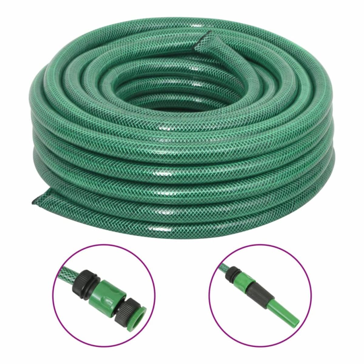 Manguera de jardín con juego de accesorios PVC verde 30 m