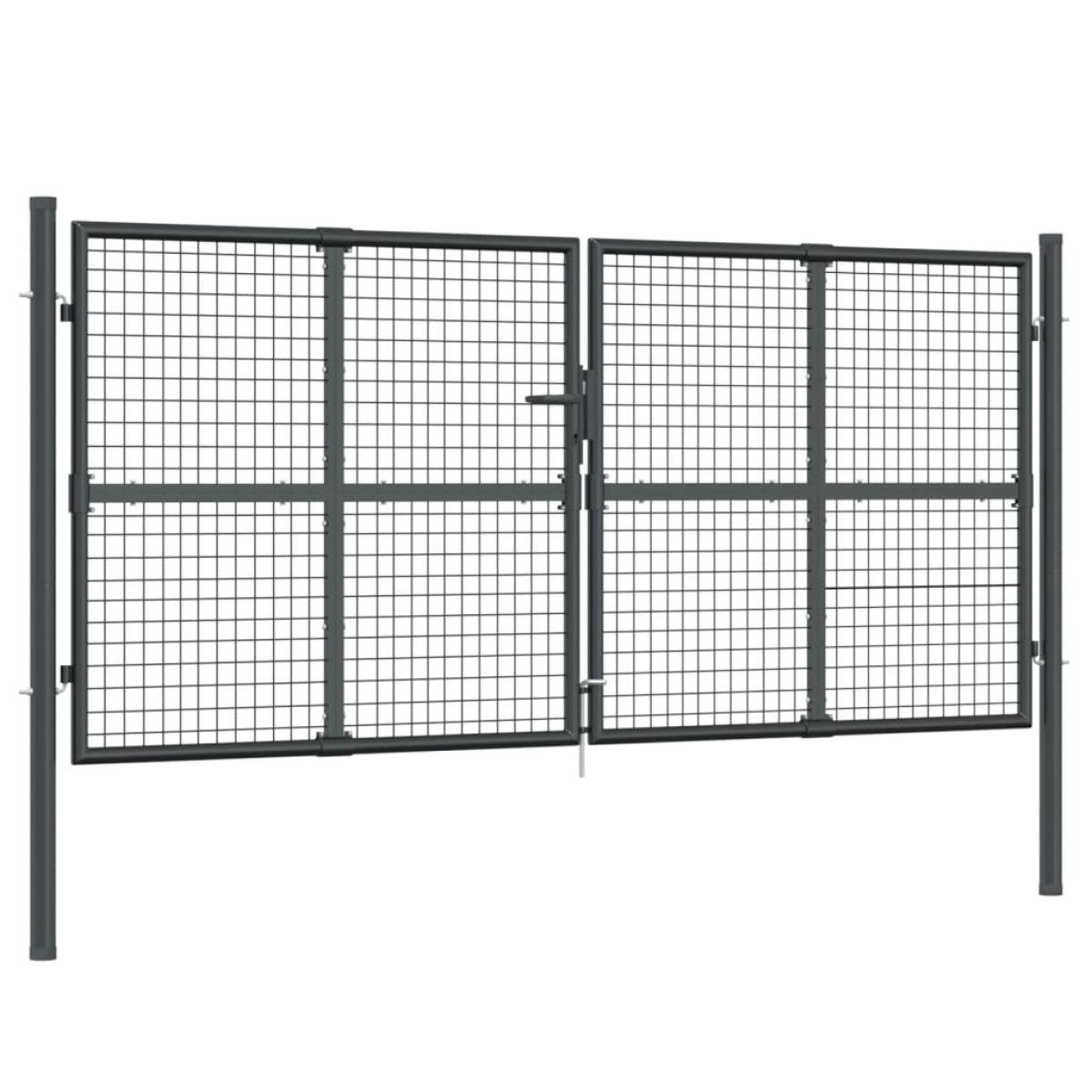 Puerta de malla de jardín acero galvanizado antracita 300x175cm